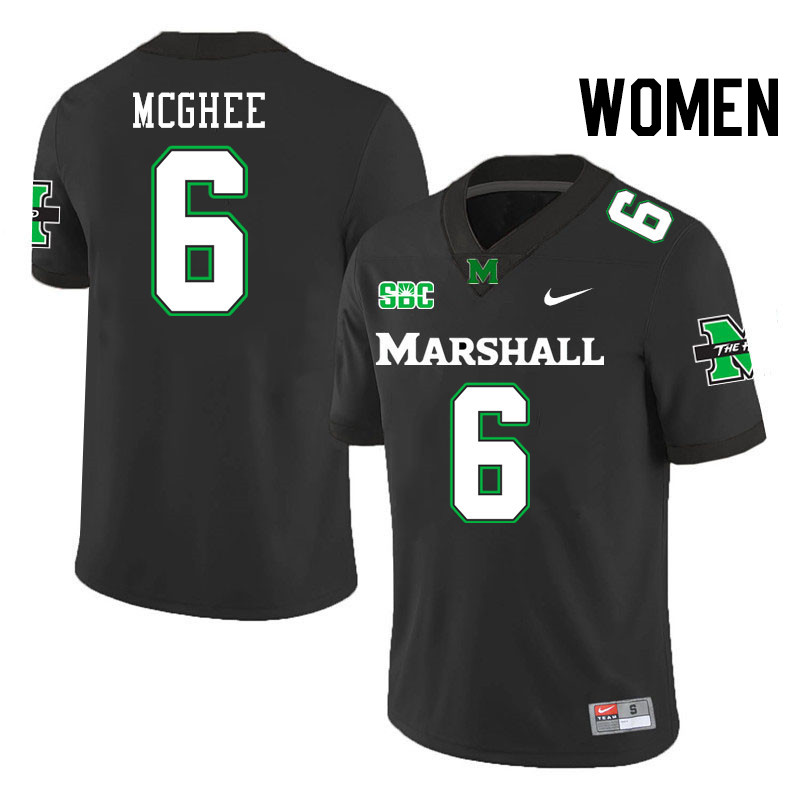 Women #6 AG McGhee Marshall Thundering Herd SBC Conference College Football Jerseys Stitched-Black